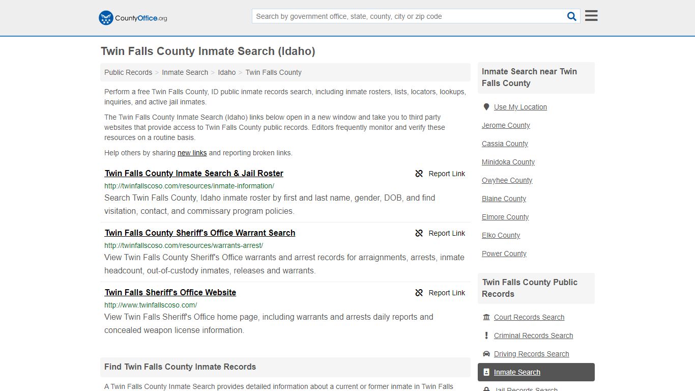 Inmate Search - Twin Falls County, ID (Inmate Rosters ...